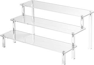 Acrylic Risers Display Stands, 3 Tier Perfume Organizer Display Shelf & Versatile Cupcake Stand Holder, Display Risers for Figures, Dessert Shelves for Party for Decoration and Organizer