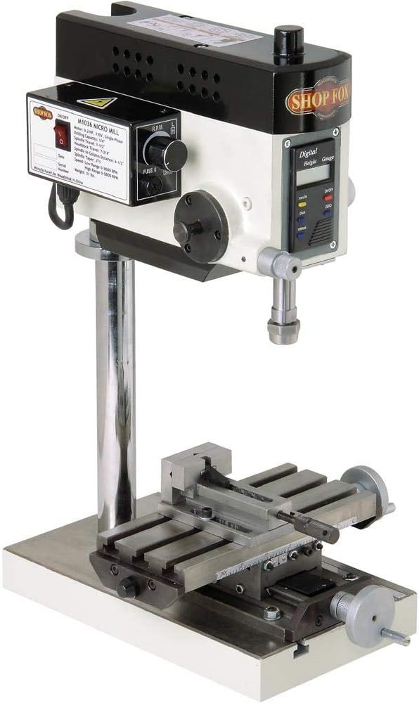 SHOP FOX M1036 Micro Milling Machine, Small, black metallic