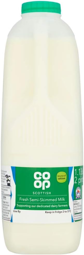 Co-op Semi Skimmed Milk 2 Pints/1.136L