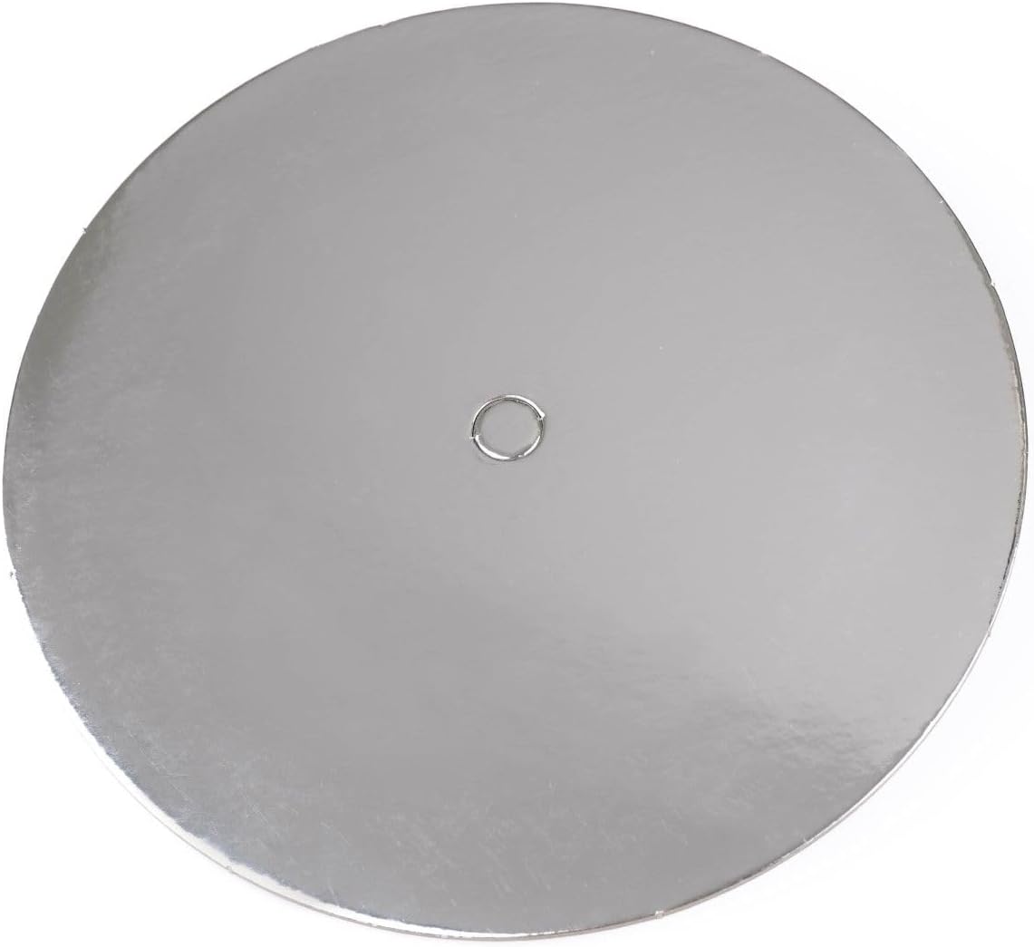 LOYAL Cake Board Perforated Round Silver 25cm Pack of 10 Round Cardboard Cake Bases for Multi-Tier Cakes, Birthdays and Weddings - 25 cm