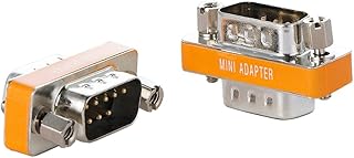 DB9 Null Modem Adapter Male to Male Slimline Data Transfer Serial Port Adapter 2 Pack