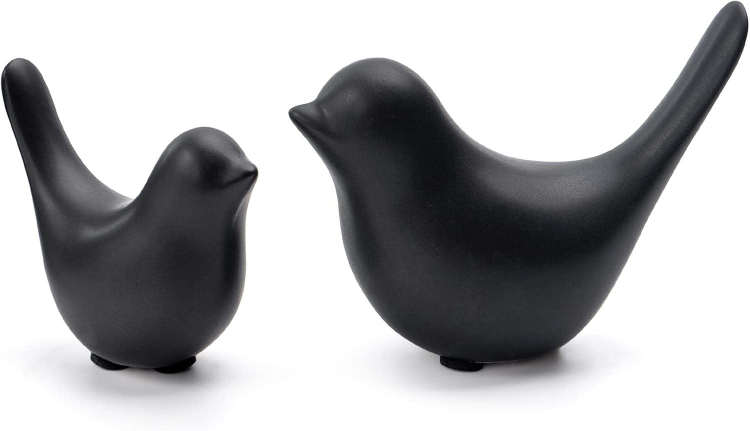 Notakia Small Birds Statues Home Decor Modern Style Birds Decorative Ornaments for Living Room, Bedroom, Office Desktop, Cabinets (Black 2Pcs)