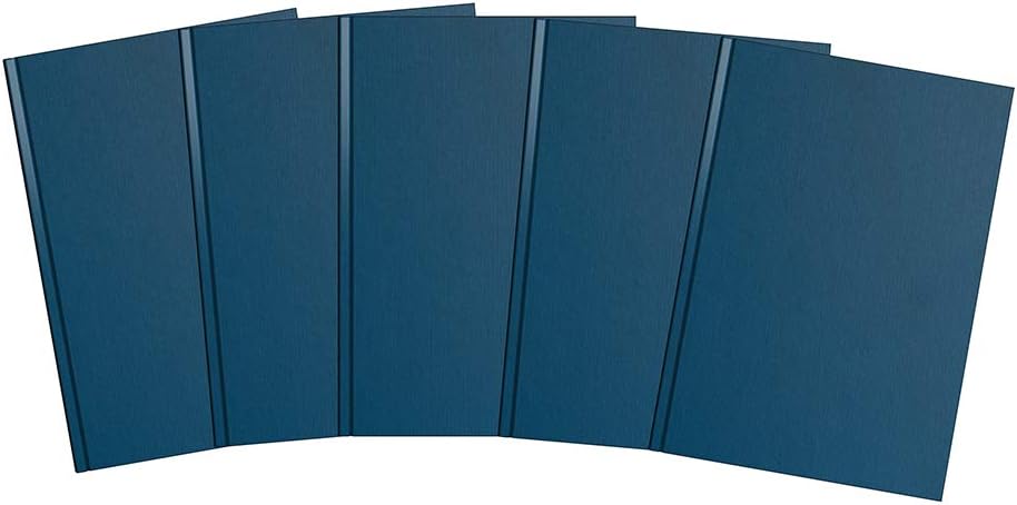 SUMMIT A4 Notebook Hardcover, Casebound, Lined, 192 Page, Pack of 5, Blue