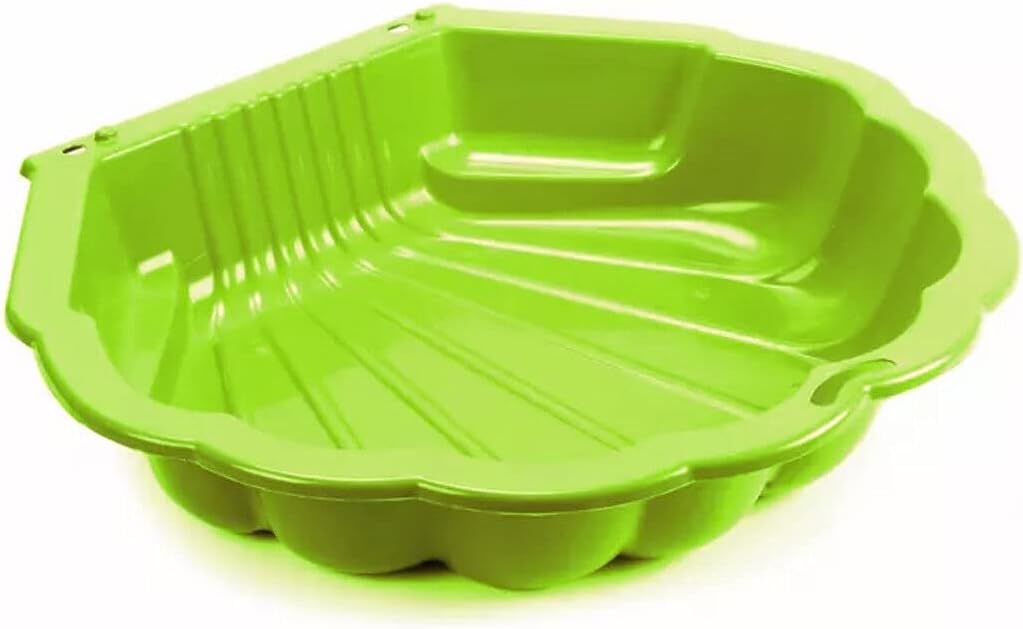 URBN-TOYS Shell Clam Shaped Plastic Sandpit Outdoor Garden Fun Paddling Ball Pool Sand Pit Age 3+ (Green)
