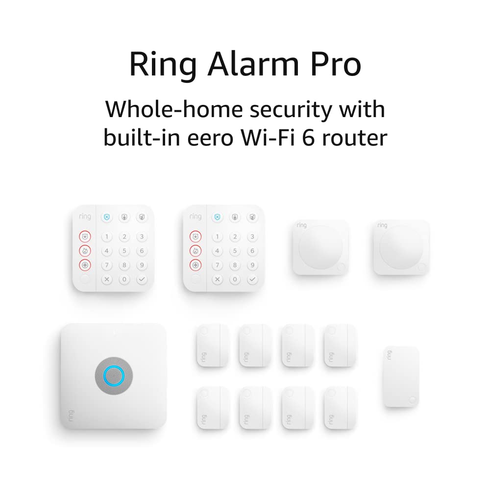 Ring Alarm Pro (newest model), 14-Piece Kit, built-in eero Wi-Fi 6 router and 30-day free Ring Home subscription