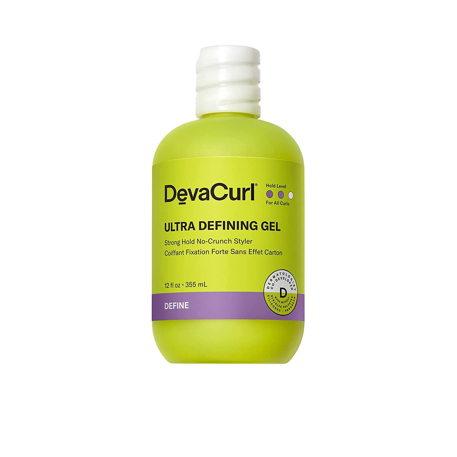 DevaCurl Ultra Defining Gel Strong Hold No-Crunch Styler | Non-Flaking Formula | Non-Sticky