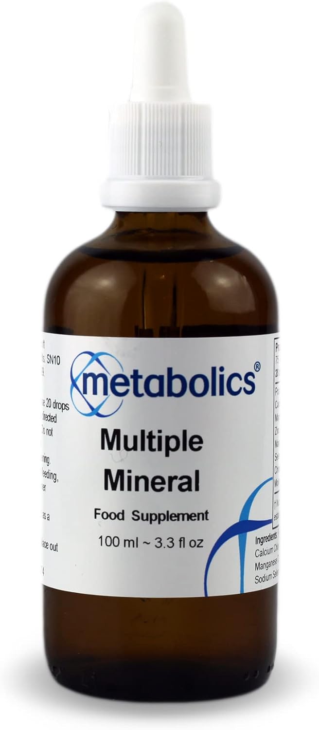 Multiple Mineral Liquid Complex 100ml | Trace Mineral Drops — Contains Potassium, Calcium, Magnesium, Zinc, Manganese, Selenium, Chromium, Molybdenum | Additive Free (100ml)