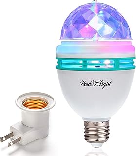 YouOKLight E26 Disco Light Bulb, Rotating RGB Disco Ball Light, LED Strobe Bulb Disco Lights, Rotating Magic Ball Light, for Disco Birthday Party Club Bar Karokee Halloween Christmas