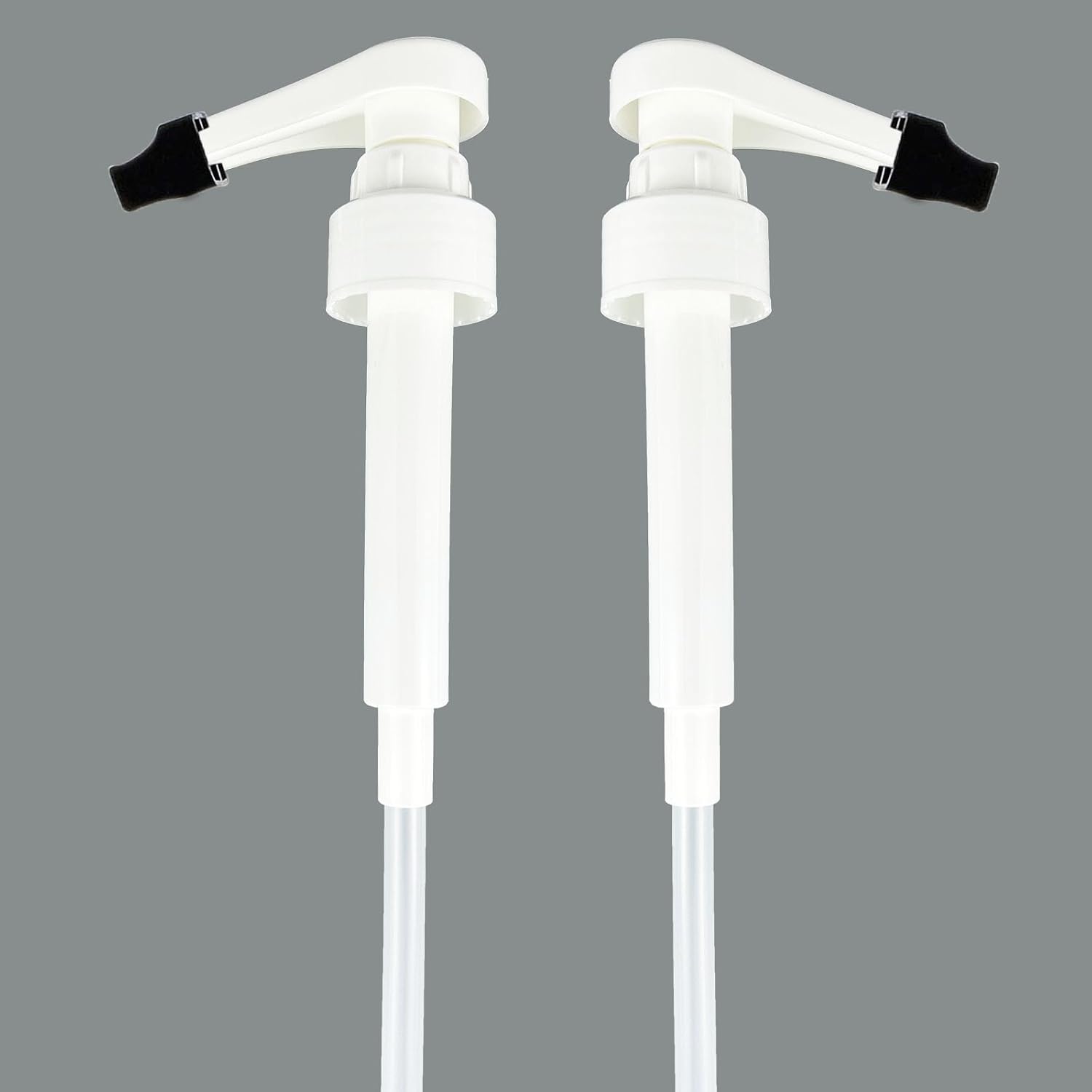 Coffee Syrup Pump for Monin 700ml Glass Bottles with Tip Covers, 2 Packs, White