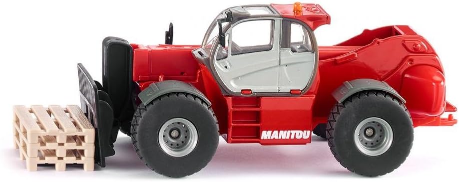 siku 3507, Manitou MHT 10230 Telescopic Handler, 1:50, Metal,Plastic, Red, Incl. 3 pallets
