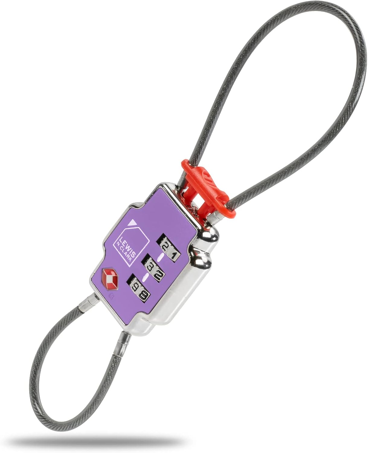 Lewis N Clark 3X Security Lock TSA Luggage Locks for Suitcases, Carry On, Laptop Bag, Set Combo to Create Secure Padlock for Travel, Vacation, Business, or Backpacking, Purple, 1 Pack