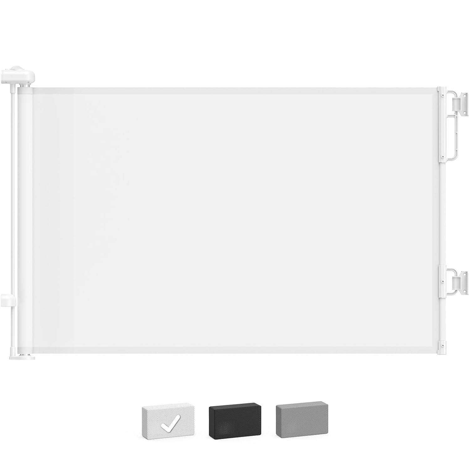 Cumbor 55" Wide Retractable Baby Gates for Stairs, Mom's Choice Award - Mesh Dog Gate for Doorways, Pet Safety Essential Fit for Baseboards, Wide Toddlers Gates for Hallways, Indoor & Outdoor, White