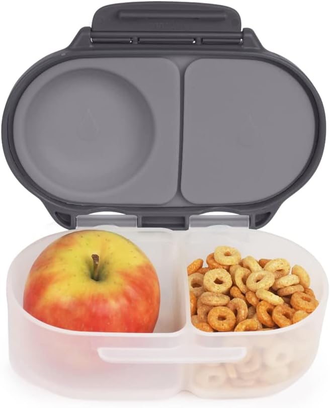 b.box Snackbox | Mini Bento Lunch Box with 2 Leakproof Compartments | Ideal for Toddlers, Kids Lunch & Snacks | Fits Whole Piece of Fruit | BPA Free
