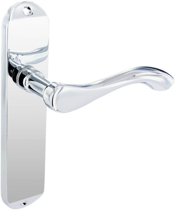 Dynasty Project Europa Arundel Internal Lever on Backplate Door Handle Pair Latch Polished Chrome