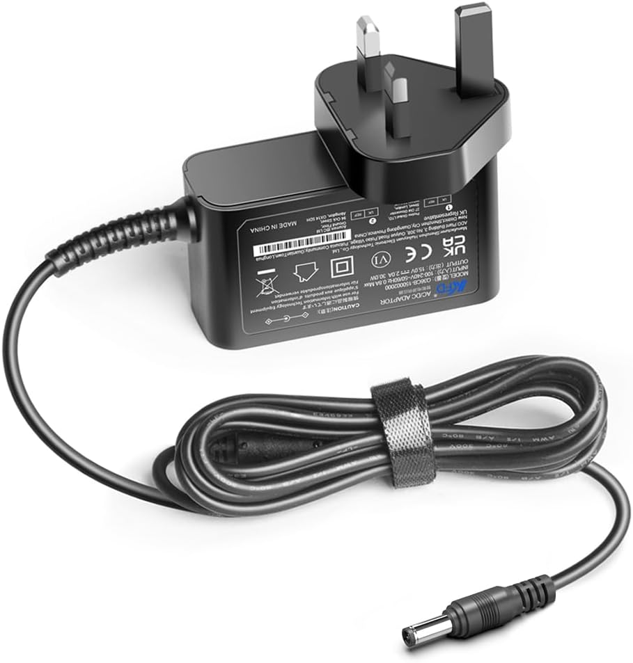 KFD DC 15V Power Supply Charger for Marshall Stockwell 4091451 House of Marley EM-JA006-MI EM-JA019 Bluetooth Speaker FlashFish E200 EA150 SinKeu 100W-200W Power Station DC 15 Volt Transformer Charger