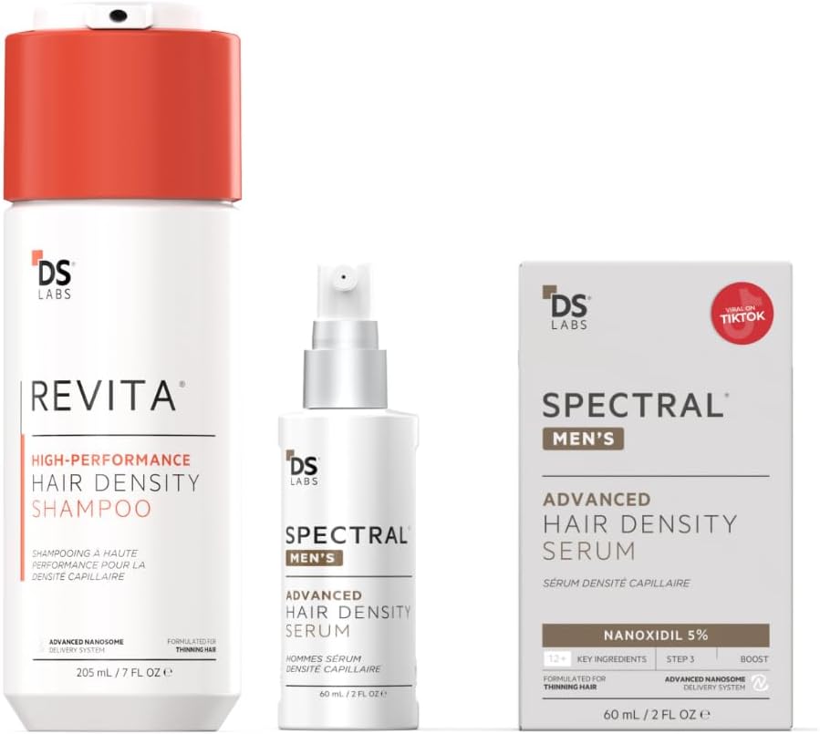DS Laboratories Revita Shampoo w/Biotin, Caffeine & Hair Growth Stimulating Ingredients, Helps Block DHT w/DNC-N Nanoxidil 5% Hair Growth Treatment