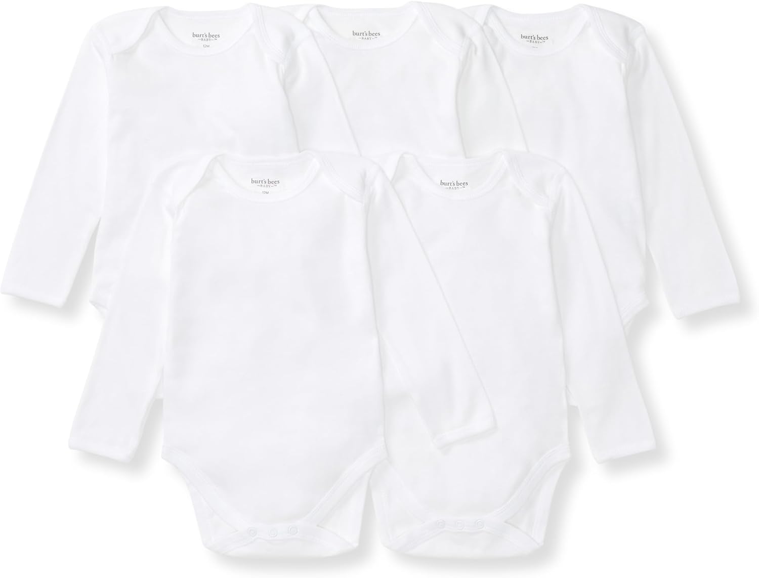 Burt's Bees Baby Organic Cotton Bodysuits – Baby Boy & Girl Short and Long Sleeve One-Pieces, 5-Pack