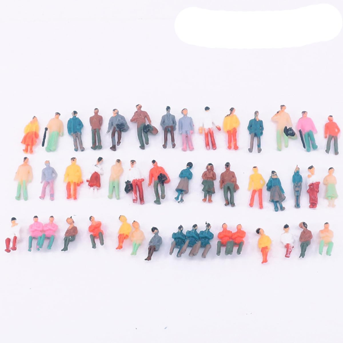 BOBOZHONG Tiny People Figures, 100 Pcs Miniature People Architectural Model, 1:100 HO Scale Colorful Model Train Figures for Miniature Scene