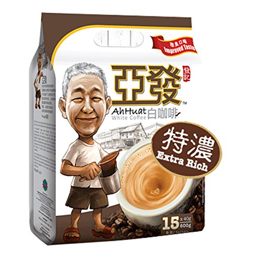 1 Pack Ah Huat Malaysia White Coffee Extra Rich Stronger Aroma 15 Sachets 40g Per Sachet