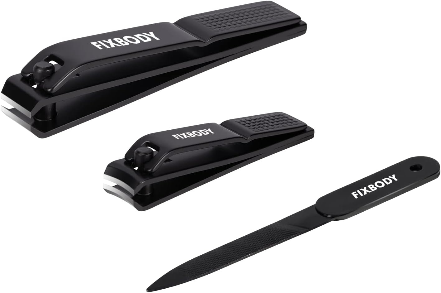 Nail Clipper Set, Ultra Sharp Black Stainless Steel Fingernail & Toenails Clipper and Nail File with Leather Travel Case,Great Christmas Gift,Stocking Stuffers for Men and Women