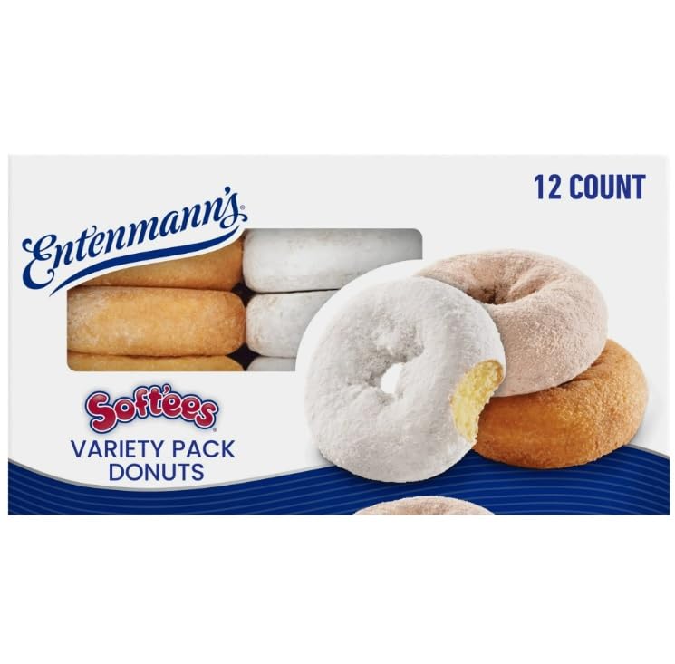 Entenmanns Soft'es Variety Pack Donuts, 12 count, Plain Donuts, 18.5 oz Box