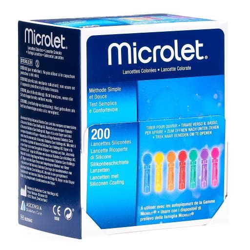 Microlet 2071310 Coloured Lancets Assorted Colours (Pack of 200)