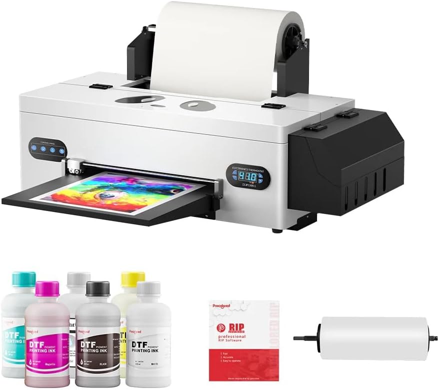 Procolored F13 13-inch DTF Printer Transfer Printing Machine with White Ink Circulation and Built-in Film Cutter for DIY T-Shirt Printing (Printer)