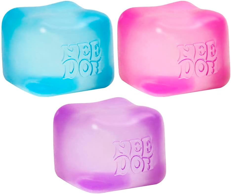 Schylling Needoh Nice Cube Sensory Toy with a Super Solid Squish - Colors May Vary 3 Pack