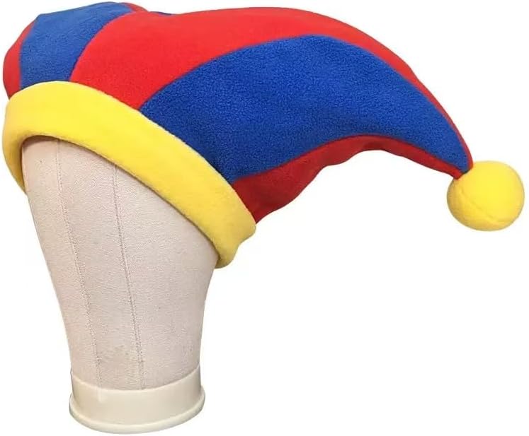 Cartoon Pomni Cosplay Hat,Pomni Costume Party Hat,Halloween Clown Hat (A,54-58cm)