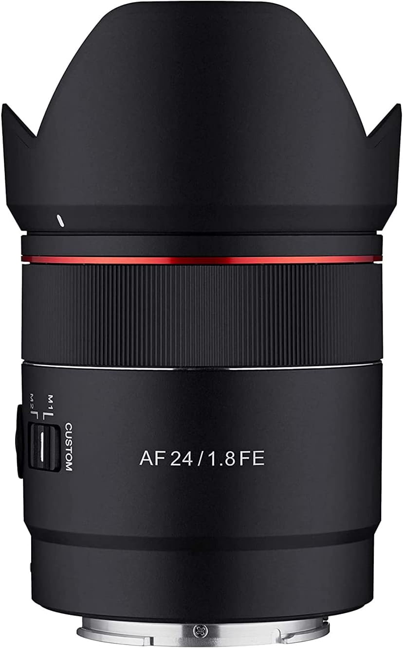 Samyang 24mm F1.8 AF Full Frame Lens for Sony E – Wide Angle, Lightweight, Weather Sealed, Astrophotography Mode, Custom Switch, Silent STM Focus, 9 Blades, 58mm Filter Thread (Black)