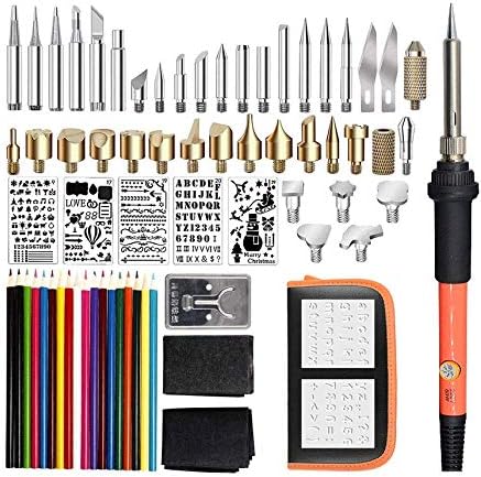 Electric Soldering Irons - Wood Burning Kit, Pyrography Engraver Tool, Metal, Etching Pen Set, Letter Stencils, Branding Iron, Creative Burner, Hot Knifes for Woodburning, Embossing, Soldering
