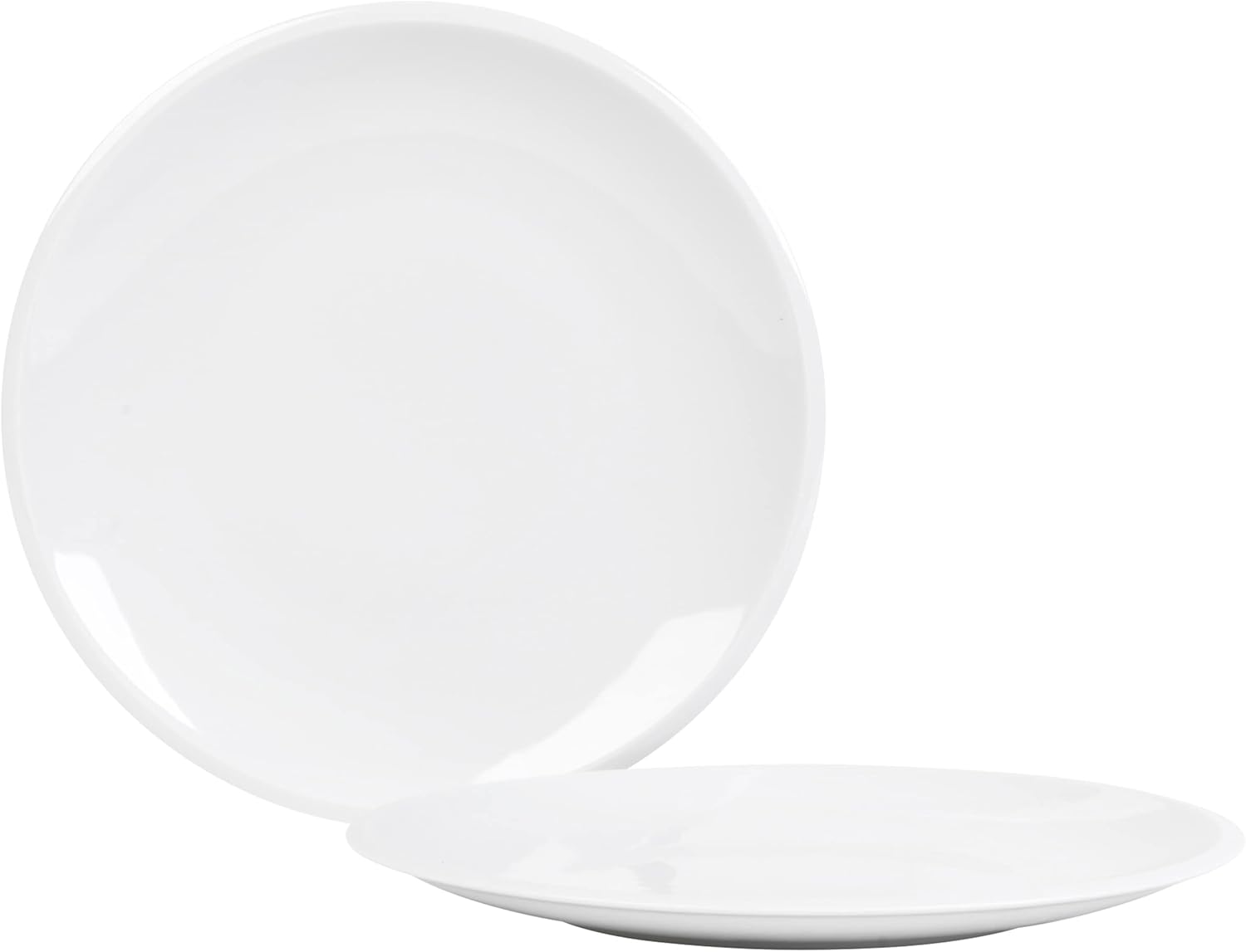 Kahla P506188 2 Pack Large Round Dinner Plates, 26 cm Diameter Plate, Stackable Dinnerware, Easy to Store, Dishwasher/Microwave Safe, White