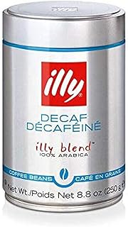 illy Italian Whole Bean Decaffeinated Coffee, One Can, 8.8-ounces