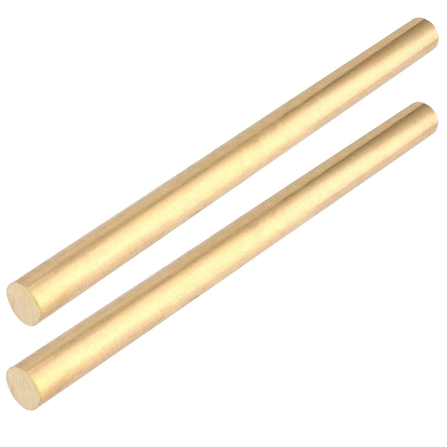 JAPCHET 2 PCS 1 Inch Diameter Brass Rod Lathe Bar, 12 Inches Length Brass Bar Stock, Premium Quality Solid Brass Rods, Round Brass Rod for DIY Crafts, Model Plane, and Ship Cars