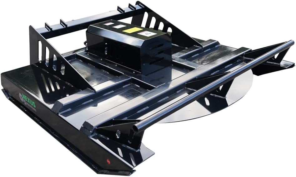 Heavy Duty 72" Skid Steer Industrial Brush Mower Cutter Attachment Direct Drive Hydraulic Open Front Field Mower Farm Clearing Weeds Shrubs