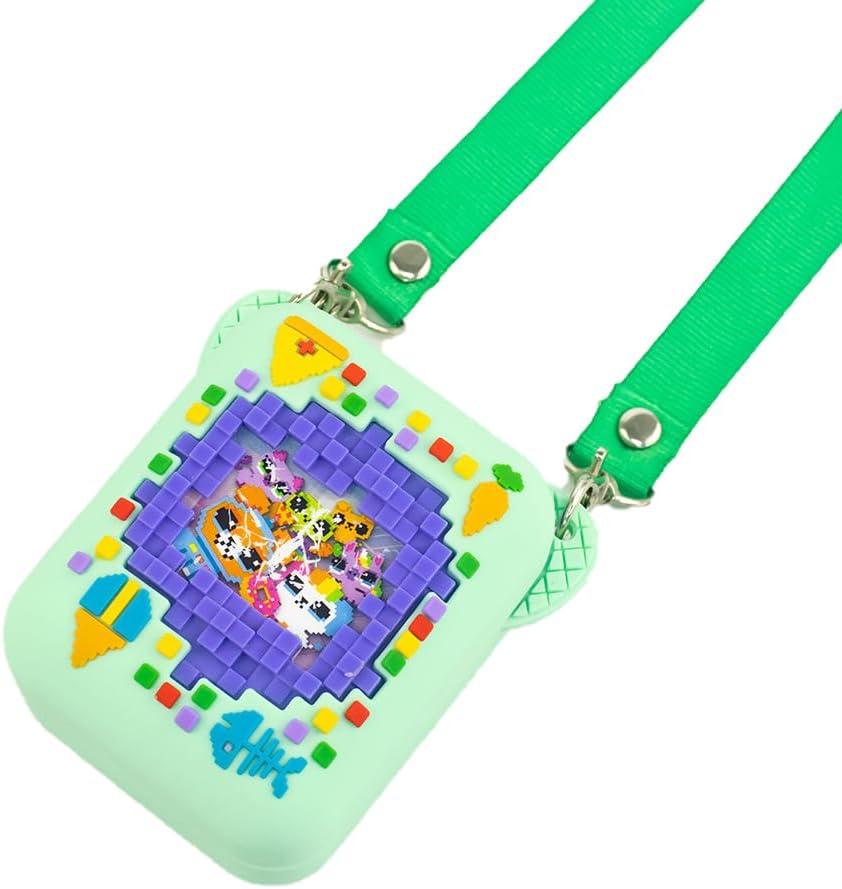 Gerrit Cute Silicone Cover Case for Bitzee Interactive Toy Digital Pet, With Lanyard Protective Skin Sleeve for Bitzee Virtual Electronic Pets Accessories (Case Only) (Green)