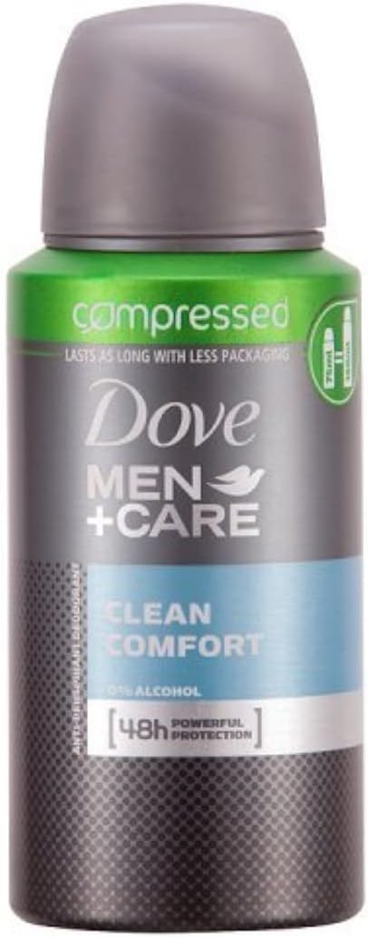 Dove Men+Care Clean Comfort Perfect for Travel Compressed Anti-perspirant Deodorant 48 Hours Sweat and Odour Protection Deodorant Spray 75 ml
