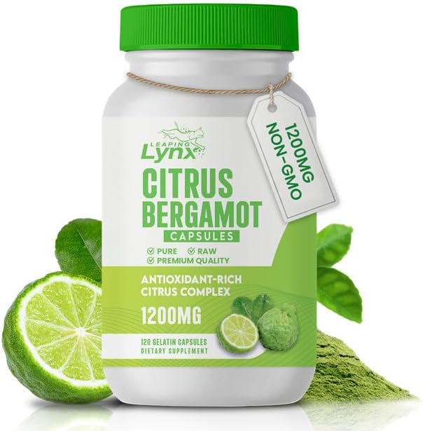 Citrus Bergamot Capsules 1200mg – Heart & Cholesterol Support Supplement – 120 Capsules, 60-Day Supply – Antioxidant Flavonoids & Polyphenols – Non-GMO, Natural, Cardiovascular Health for Men & Women