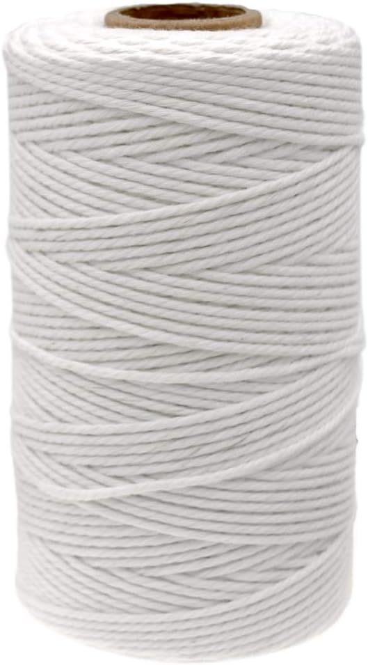 jijAcraft Butchers Twine 328 Feet, 2mm Cotton Twine String, Food Safe Kitchen Cooking Bakers Twine String for Meat Trussing, Turkey Sausage Butcher