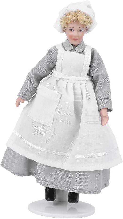 Simulation Porcelain Doll Model, Miniature Dollhouse Chef Man Servant Ornament Doll 1:12 Dollhouse Accessories Role Playing Game Gift for Boys and Girls (#2)