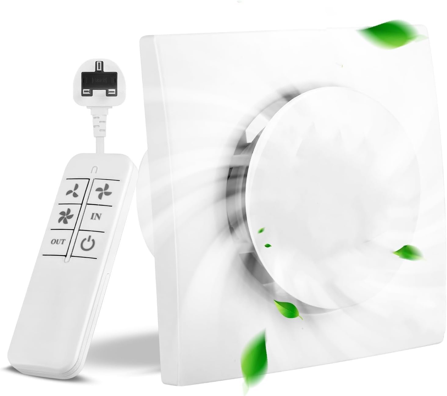 Bathroom Extractor Fan, 4 Inch 100mm Silent Ventilation Fan with Remote Control, 3 Speeds, Two-Way, Powerful Exhaust Fan for Bathroom Shower Toilet Attic Kitchen, Wall/Window Ceiling, Energy Efficient