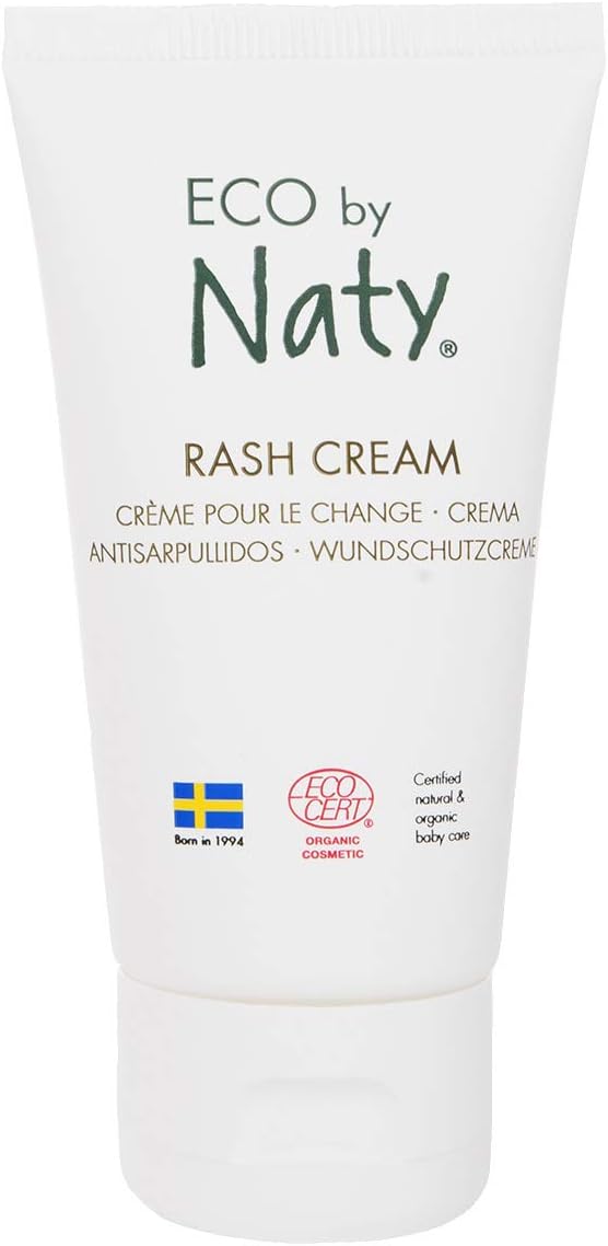 Eco by Naty, Baby Rash Cream, Organic Plant-Based Ingredients with 0% Perfume, Hypoallergenic and Dermatologically Tested, 50 ml Tube