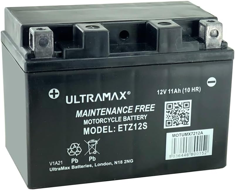 ULTRAMAX ETZ12S Classic AGM Motorcycle Battery (REPLACES YT12A-BS / YTZ12S)