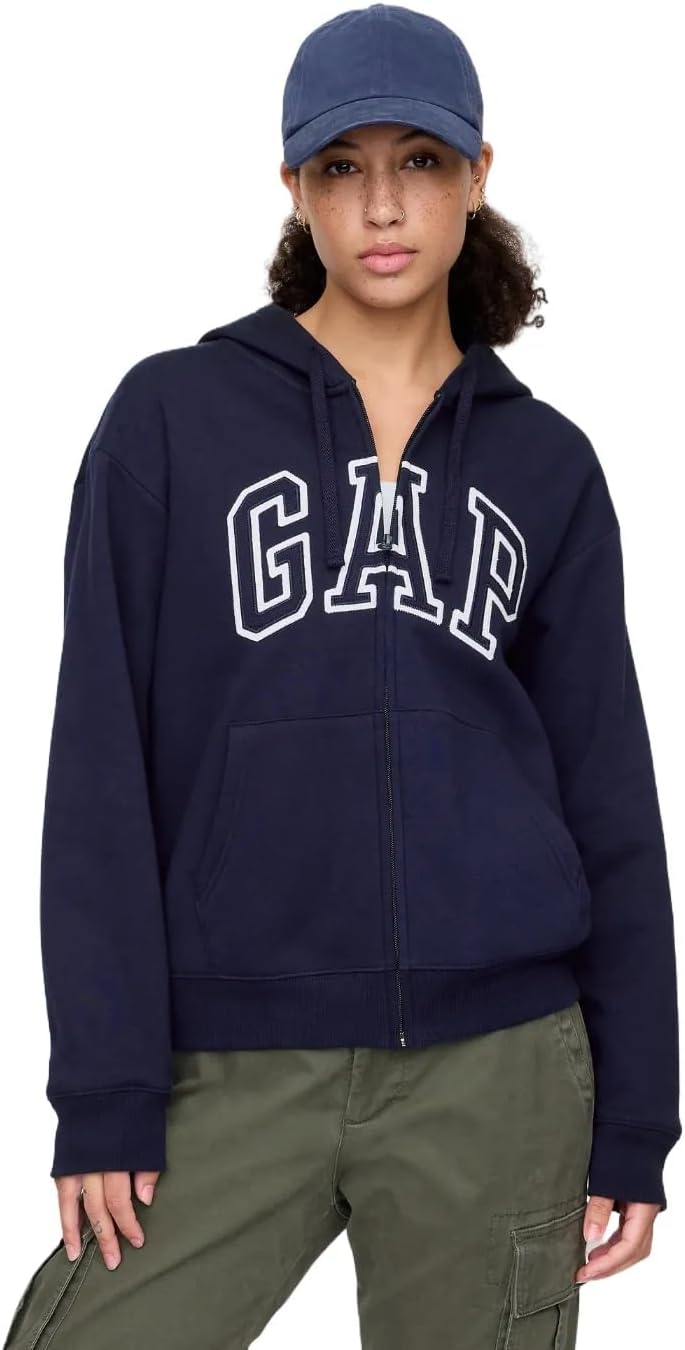 GAP Women's Logo Hoodie Hooded Full Zip Sweatshirt