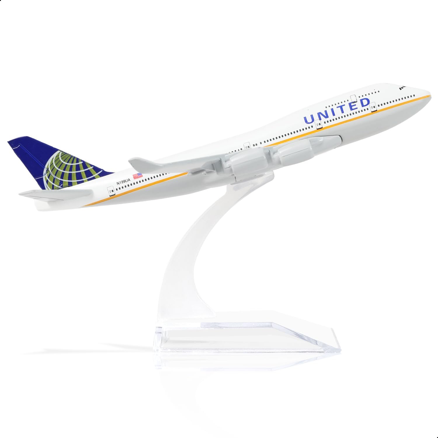 1/400 United Plane 747 Model -Diecast Metal Airplanes Model kit with Stand (6 inches) Boeing 747 Airlines Model Plane for Aviation Enthusiasts Gift, Desktop Display Decorations