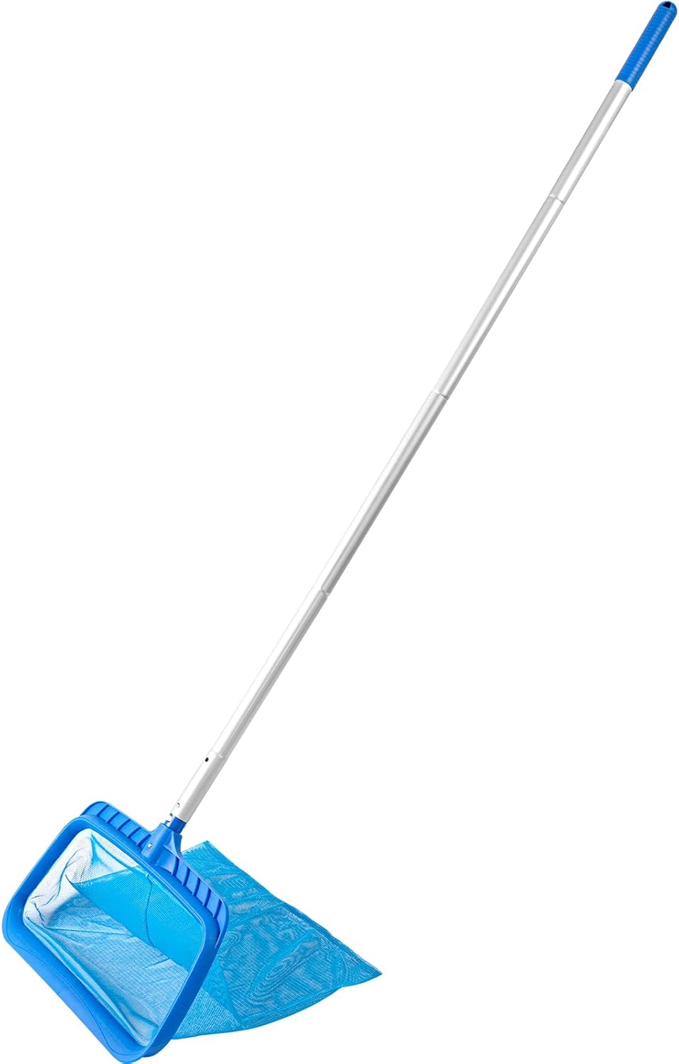 Pool Skimmer - Pool Net with Pole, 4 Section, 26.4"-66.5" Thick Adjustable Telescopic Pole & Fine Mesh Pool Skimmer Net,Larger Capacity Pool Nets for Cleaning, Durable Deep Rake Pool Net Skimmer