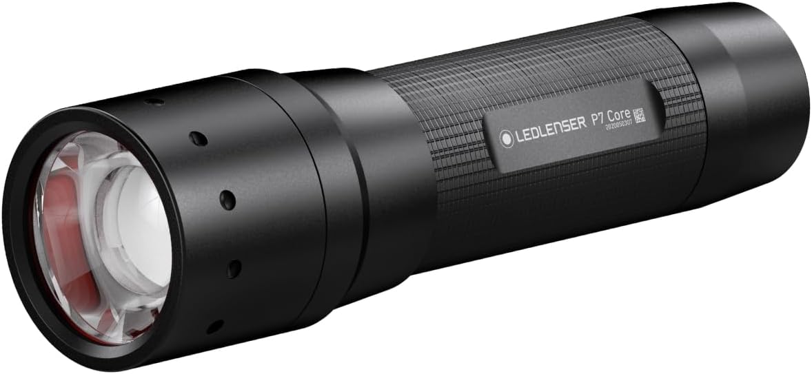 Ledlenser P7 Core - Battery Powered LED Torch, Water Resistant (IP54) Super Bright 450 Lumens, Powerful Searchlight Torch, Dog Walking, Hiking & Camping, Up to 25 Hours Running Time