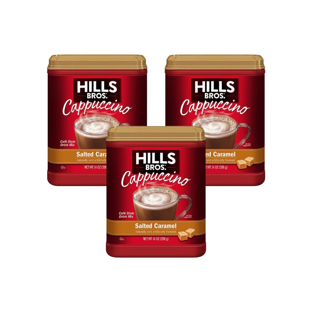 Hills Bros Salted Caramel Cappuccino, 14 Oz (Pack of 3)