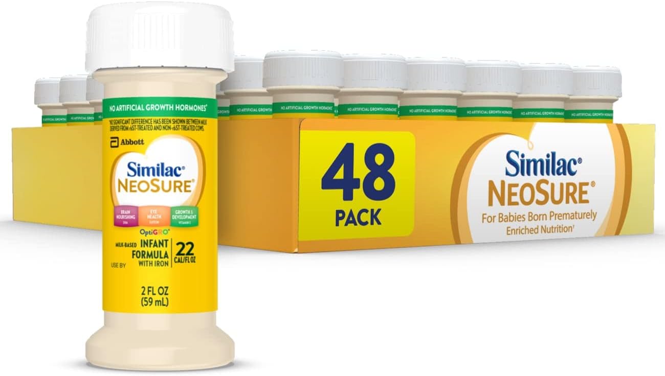 Similac NeoSure Premature Post-Discharge Infant Formula, Ready-to-Feed Baby Formula, 2-fl-oz Bottle, Pack of 48