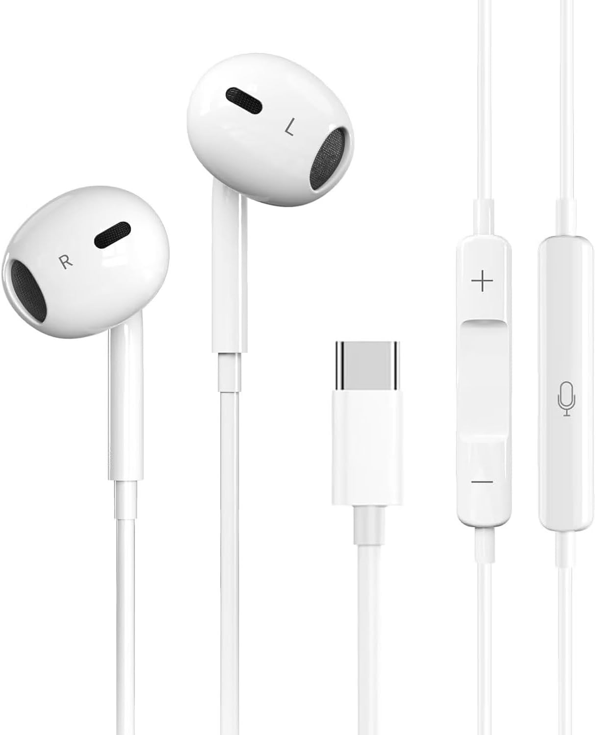 USB C Headphones for iPhone 16/15 Series, In Ear Type C Wired Earphones, HiFi Stereo Earbuds for Samsung Galaxy S23 S22 S21 S20/iPad Pro/Google Pixel 8 7 6 5 4 3 2/OnePlus 11 10 9 8 7/Huawei/Xiaomi